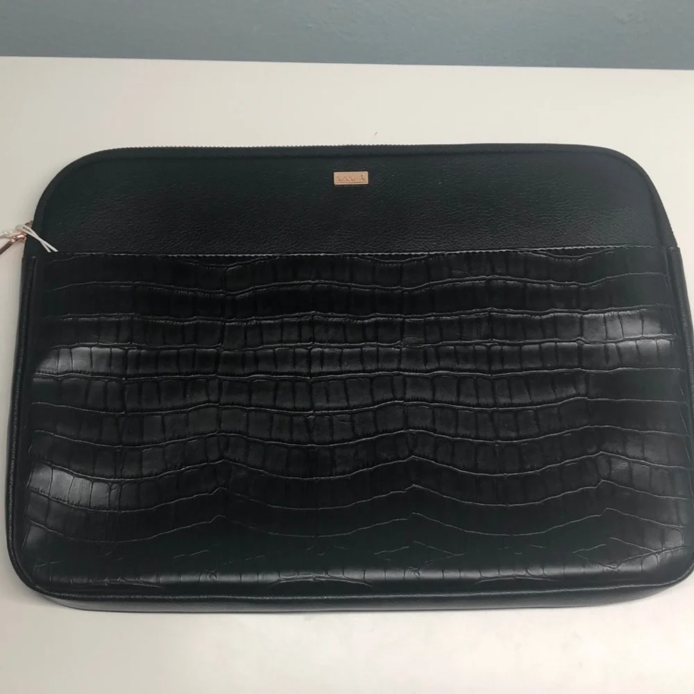 Kikki.K 13” Black Croc Leather Laptop Case